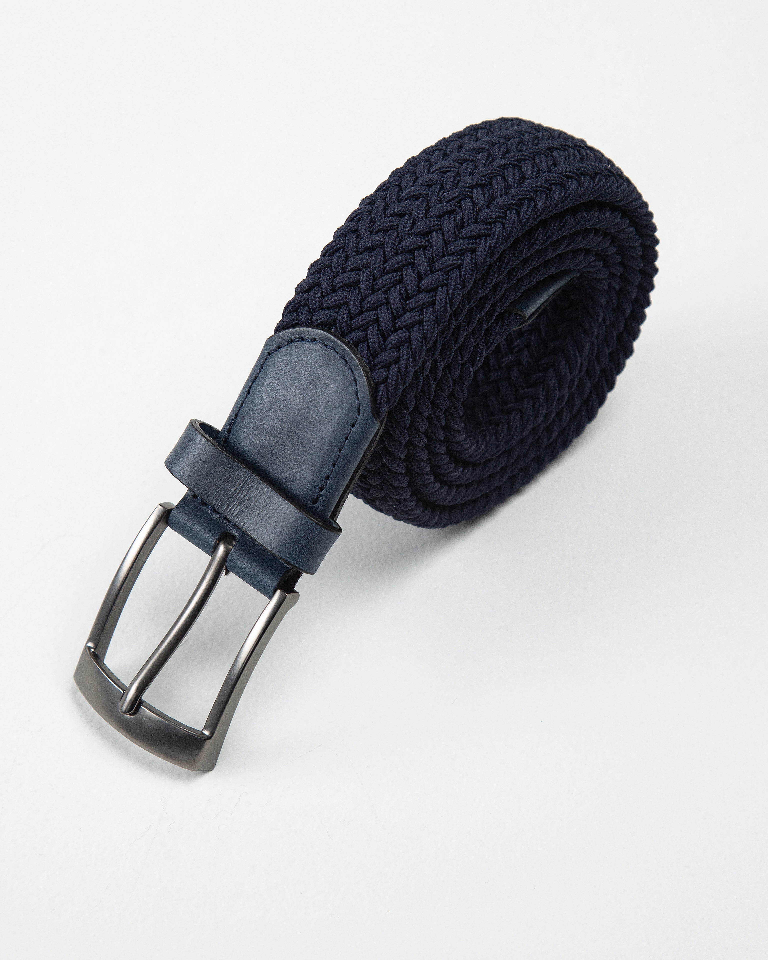 Cinturón Trenzado Elástico Azul Oscuro